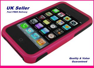 Cheap Pink/Black Dual Hard Case & Screen Protector For iPhone 3G 3GS