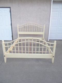 Ethan Allen country crossing rustic paint spindle queen side bed 