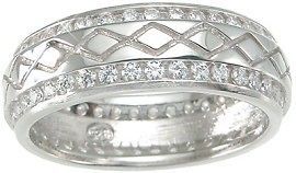 8MM 1 CARAT MENS .925 STERLING SILVER CRISS CROSS WEDDING BAND SIZE 8 