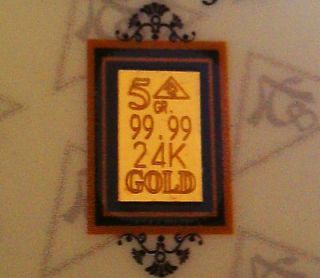 x5 GOLD 24K BARS AU 99.99 FINE Precious Metal GOLD 5 Grain ACB Bullion 