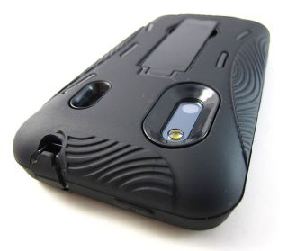 BLACK IMPACT HYBRID HARD CASE COVER HTC EVO DESIGN 4G HERO S PHONE 