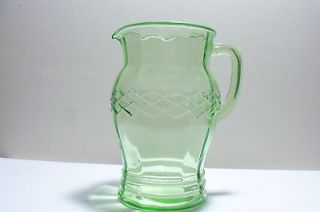 green depression glass pitcher in Depression