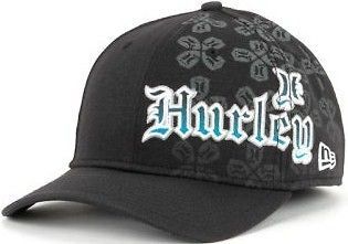 HURLEY BAD TOWN FLEX FIT HAT CAP NEW RARE BLACK M/L