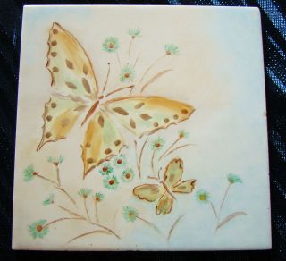 Vintage   Hermosa Tile   Butterflies & Flowers   Gladding & McBean Co 