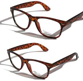   Retro Nerd Tortoise Leopard Frame Clear lens Sun Glasses Wayfarer