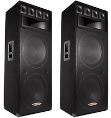   Gemsound TR300 Dual 15 2000W 3 Way Passive DJ Speaker Cabinets Combo