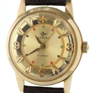 Jovial Gold Color Stainless Steel Swiss Made Mechanical Hand winding 