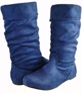 Women Boots Slouch Faux Suede Comfortable Folding Design New Warm 