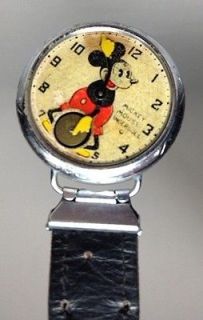   1930s Vintage INGERSOLL MICKEY MOUSE Wristwatch ANTIQUE WRIST WATCH