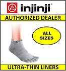 Injinji NO SHOW Liner Toe Socks   Grey   ALL SIZES   Performance 