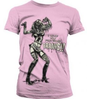 Love You For Your Brains Junior Girls T shirt Female Zombie In Heels 