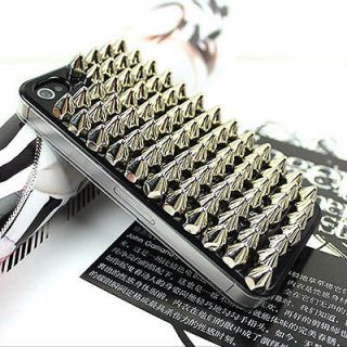   punk long Stud handmade Rivet Case Cover for Iphone 4 4S wrd06