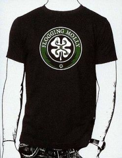 Flogging Molly Shamrock Irish Punk T Shirt BLACK