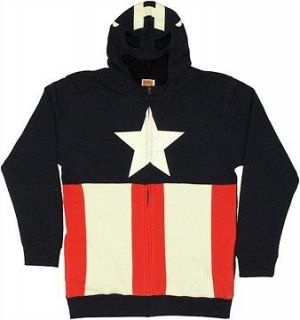 CAPTAIN AMERICA Suit Zipup Hoodie Sweatshirt S M L XL XXL NEW Marvel 