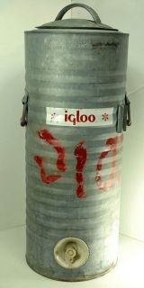 Vintage Igloo Galvinized Stainless Steel Lined 5 Gal.Water Cooler Good 