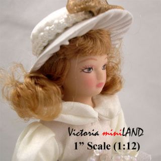 Miniature 5.5 Victorian Lady Porcelain Doll dollhouse
