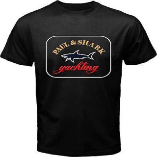 New Paul and Shark Logo T shirt Yachting Paul & Shark Fishing Black T 