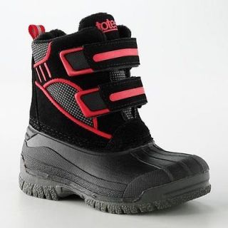 Totes Toddler Size 7 Boots, Black and Red NEW $15.99 