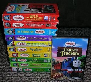 LOT of 11 Thomas the Train Vhs Videos 1 DVD Movie ~ Thomas & Friends 