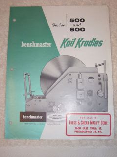 Vtg Benchmaster Catalog~Koil Kradles~Steel Coil Stock
