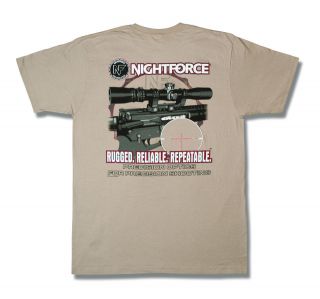 Nightforce Scope T Shirt Excel Khaki All Sizes   A240