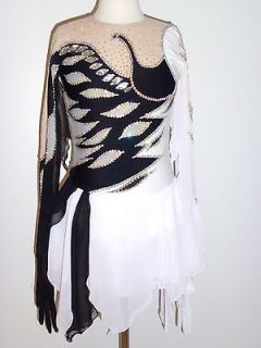 BRAND NEW Gorgeous Black Swan Figure Skating Dress Girls X Large