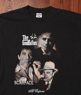 The Godfather Scarface The Original Gangster Movie T Shirt Black XL