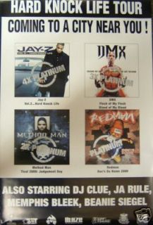 HARD KNOCK LIFE TOUR promo poster,Jay Z,D​MX,Method Man