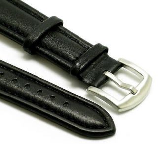22mm Black leather watch Band for TAG Heuer Breitling