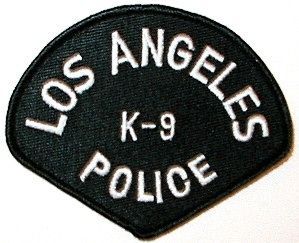 K9 K 9 LOS ANGELES POLICE DOG LAPD BLACK ARM PATCHes
