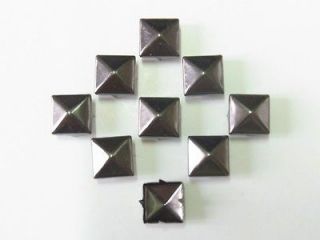 10mm Pyramid Studs Spots Black Nickel Punk Rock 100pcs Leather Craft 