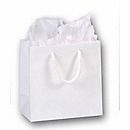 Gift/Boutique Laminate Paper Bags   25 Matte White small 6 1/2 x 3 1/2 