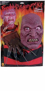 Nightmare Elm Street Freddy Krueger Costume Mask Shirt Gloves Claw 