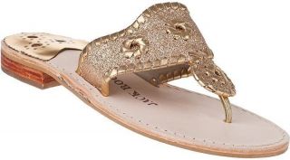 Jack Rogers Womens Thong Sandals Glitter Navajo Leather Flip Flops 