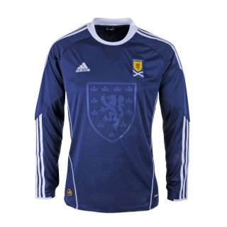 New Scotland Home Adidas Blue Long Sleeved Football Shirt 2010 12