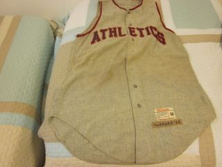 1962 Kansas City Athletics Game Used Flannel Jersey Jim Archer / Bobby 