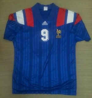 France Euro 1992 Home Shirt Jersey   Papin #9