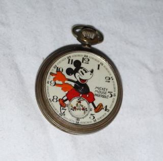   ENGLISH DISNEY MICKEY MOUSE1933 INGERSOLL WORKING POCKET WATCH
