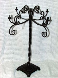 New Vintage Wrought Iron 22” Candelabra/ Three Hands Corp.