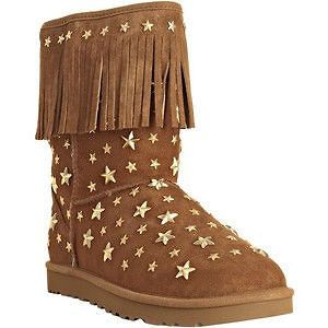 JIMMY CHOO UGG Brown FRING boots suede STAR light STUDS starlight