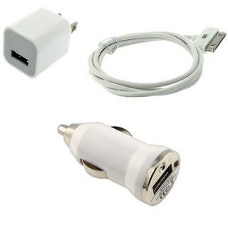   AC 1A POWER ADAPTER CAR CHARGER iPOD TOUCH iPHONE 3G 4 4G S *USB CABLE