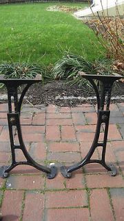 Cast Iron Table Legs. Machine Age, Industrial, Adjustable, base, old 