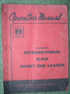 Original McCormick B 901 Front end loader Operators Manual Tractor 