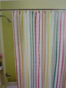 new peri shower curtain color grid stripe 70x72 nip  20 98 