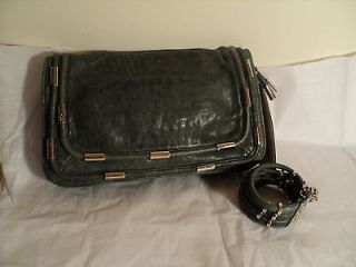   DRAKE Oriel Genuine Leather Clutch in Jade with leather bracelet NWT