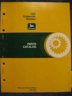John Deere 990 Subsoiler Bedder Parts Catalog Manual