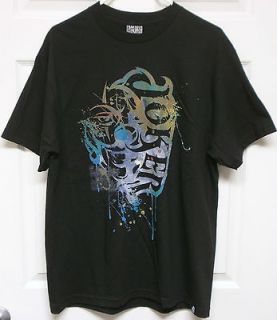 Joker Brand Mens Paint Splash Logo Graffiti Graphic T Shirt Black Size 