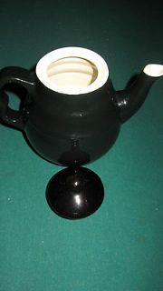 vintage oxford stoneware classic black teapot time left $ 36