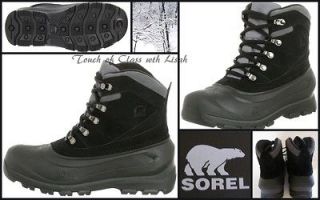 Sorel Mens BLACK INSULATED Cold Mountain Boots 25 Sizes 9.5,10.5, 11 