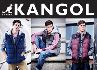 Mens Boys Kangol Designer Top Gilet Body Warmer Hoodie Jacket Coat 